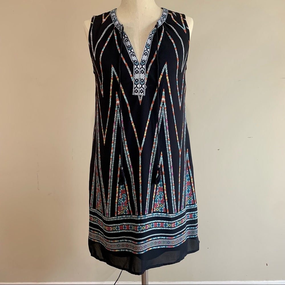 DR2 Embroidered Print Dress with Pockets